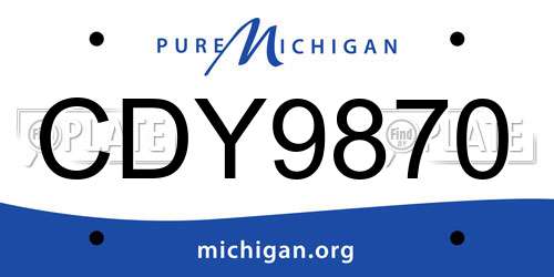 CDY9870 Michigan License Plate