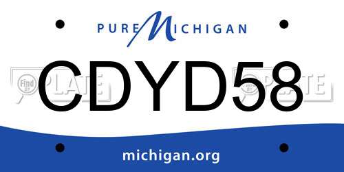 CDYD58 Michigan License Plate