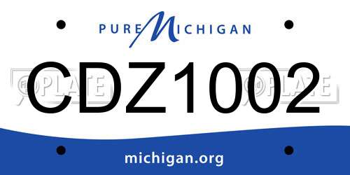 CDZ1002 Michigan License Plate