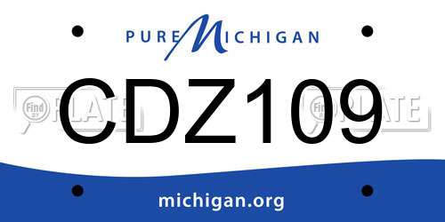 CDZ109 Michigan License Plate