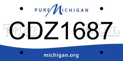 CDZ1687 Michigan License Plate