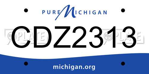 CDZ2313 Michigan License Plate