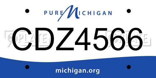 CDZ4566 Michigan License Plate
