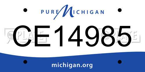 CE14985 Michigan License Plate