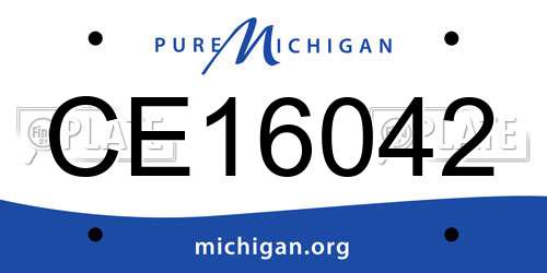CE16042 Michigan License Plate
