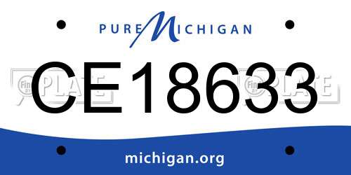 CE18633 Michigan License Plate