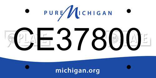 CE37800 Michigan License Plate