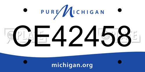 CE42458 Michigan License Plate