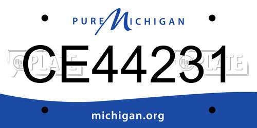CE44231 Michigan License Plate