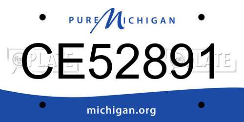 CE52891 Michigan License Plate