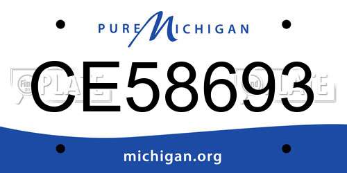 CE58693 Michigan License Plate