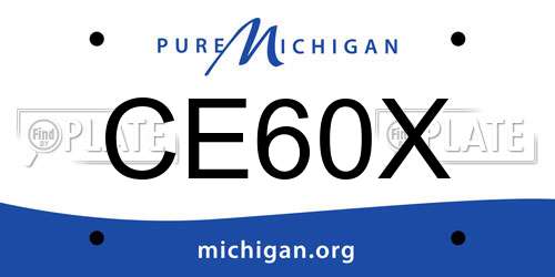 CE60X Michigan License Plate
