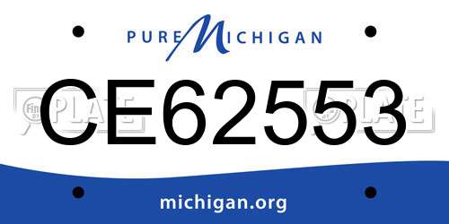CE62553 Michigan License Plate