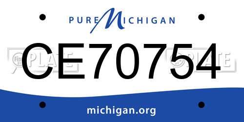 CE70754 Michigan License Plate