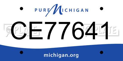 CE77641 Michigan License Plate
