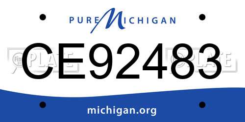 CE92483 Michigan License Plate