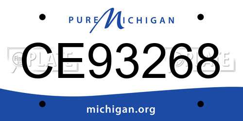 CE93268 Michigan License Plate