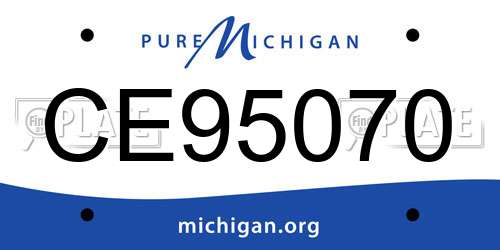 CE95070 Michigan License Plate