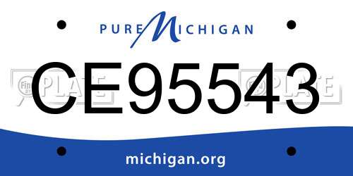 CE95543 Michigan License Plate