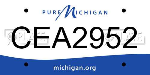CEA2952 Michigan License Plate