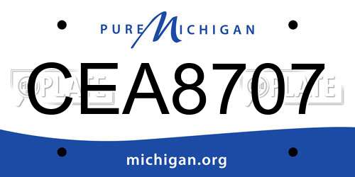 CEA8707 Michigan License Plate