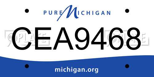 CEA9468 Michigan License Plate