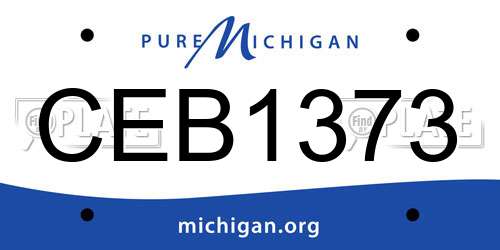 CEB1373 Michigan License Plate