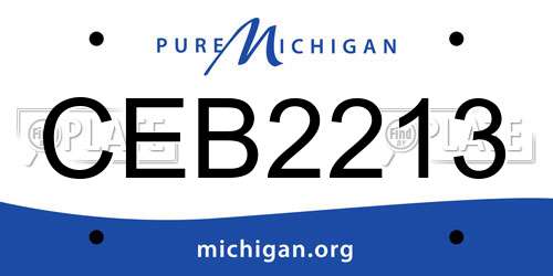 CEB2213 Michigan License Plate