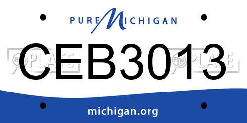 CEB3013 Michigan License Plate