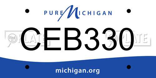CEB330 Michigan License Plate