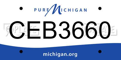 CEB3660 Michigan License Plate