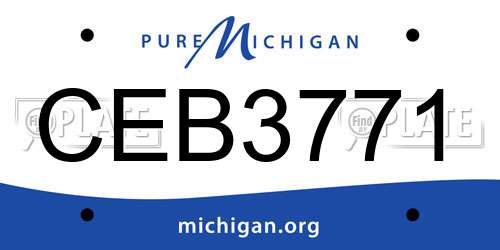 CEB3771 Michigan License Plate