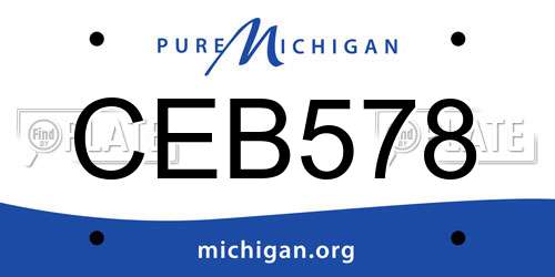 CEB578 Michigan License Plate