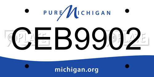 CEB9902 Michigan License Plate