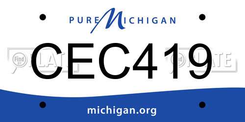 CEC419 Michigan License Plate