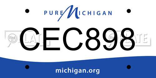 CEC898 Michigan License Plate