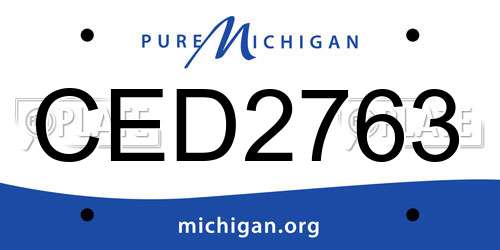 CED2763 Michigan License Plate