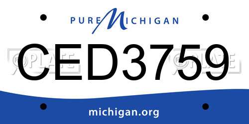 CED3759 Michigan License Plate