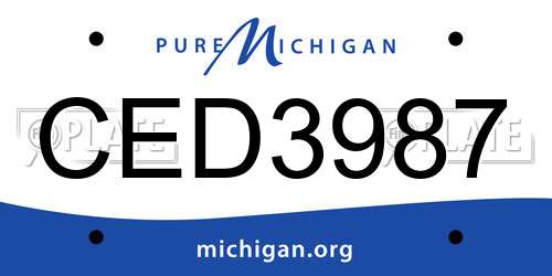 CED3987 Michigan License Plate