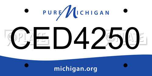 CED4250 Michigan License Plate