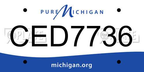 CED7736 Michigan License Plate