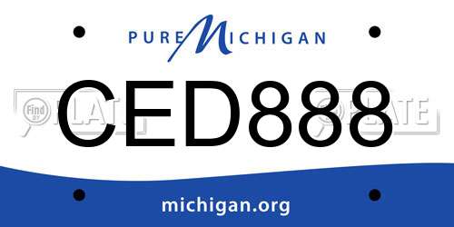 CED888 Michigan License Plate
