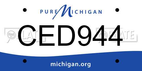 CED944 Michigan License Plate