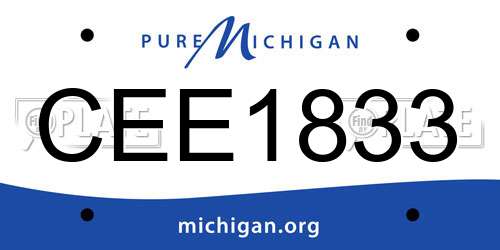 CEE1833 Michigan License Plate