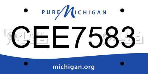 CEE7583 Michigan License Plate