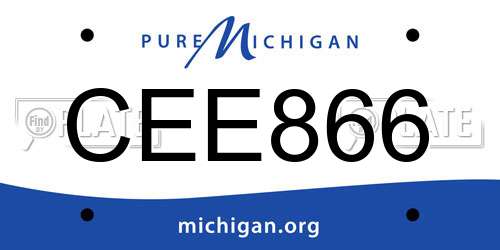 CEE866 Michigan License Plate