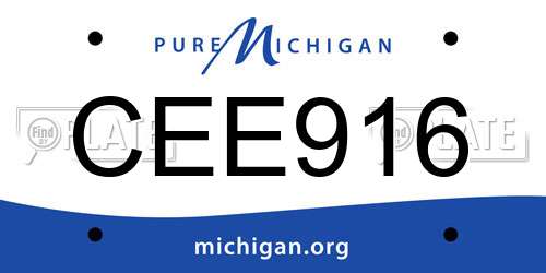 CEE916 Michigan License Plate