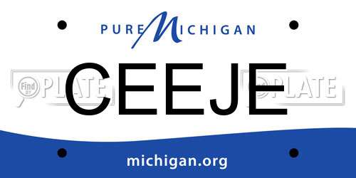 CEEJE Michigan License Plate