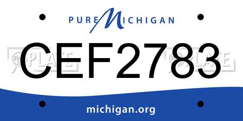 CEF2783 Michigan License Plate