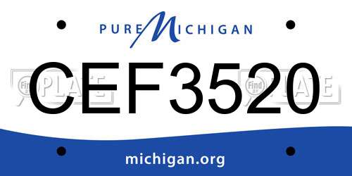 CEF3520 Michigan License Plate